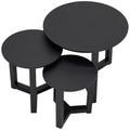 Avanti Nesting Trio - Modern 3 Piece Wood Nesting Tables, Space Saving Coffee, Side & End Table Set