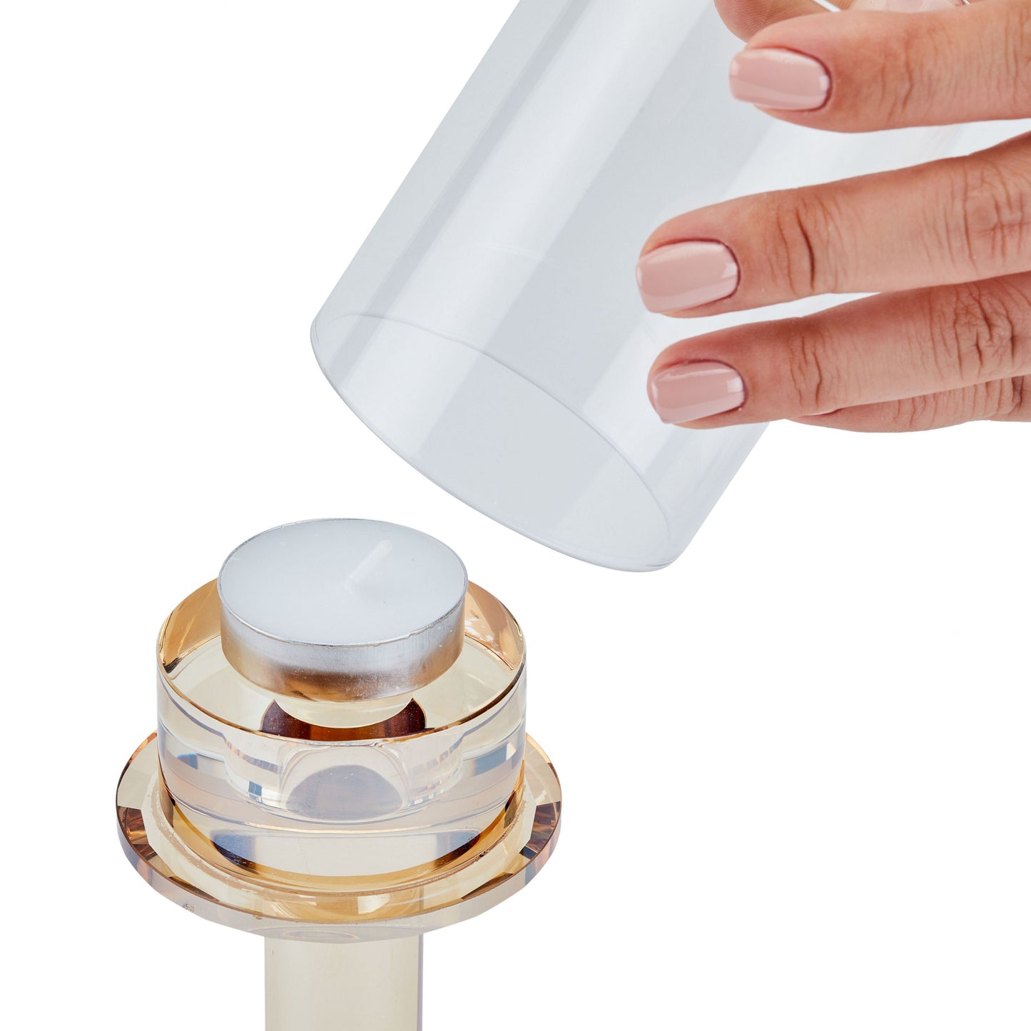 GL615 CHAMPAGNE CANDLE HOLDERS