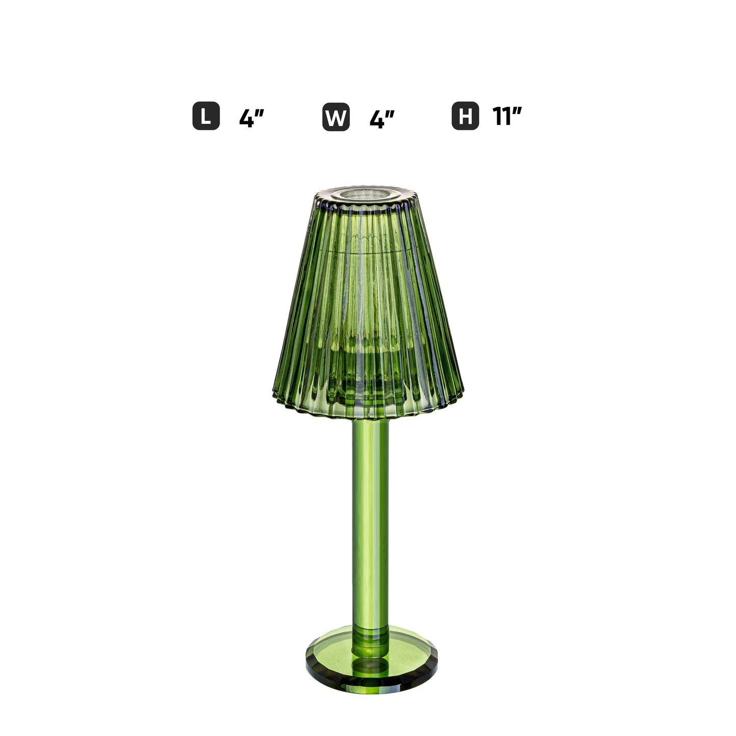 GL615 GREEN CANDLE HOLDERS