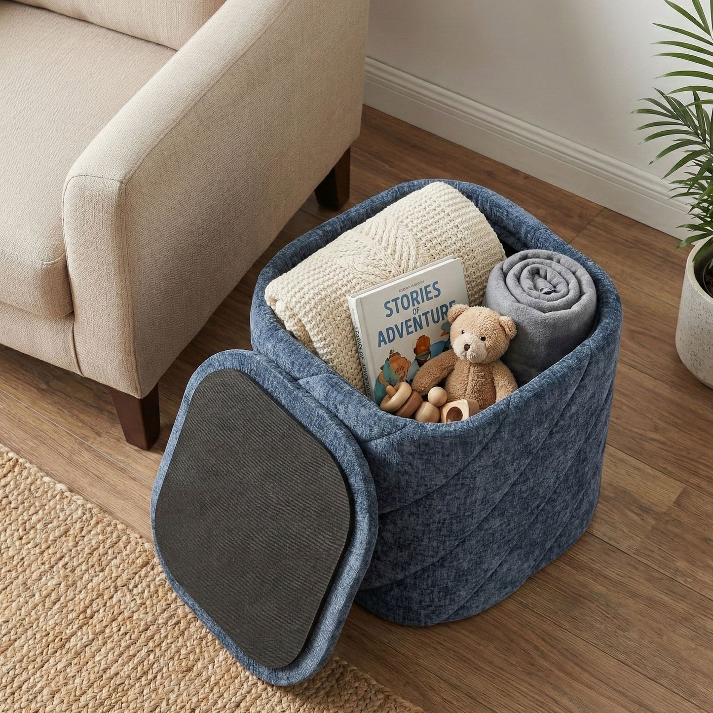 OT521 BLUE GIFTS OTTOMAN