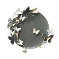 Butterfly Garden Metal Wall Art - 30-Inch Round Multi-Tone Iron Sculpture