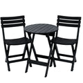 3-Piece 24" Round Table Foldable Weather Resistant Bistro Set