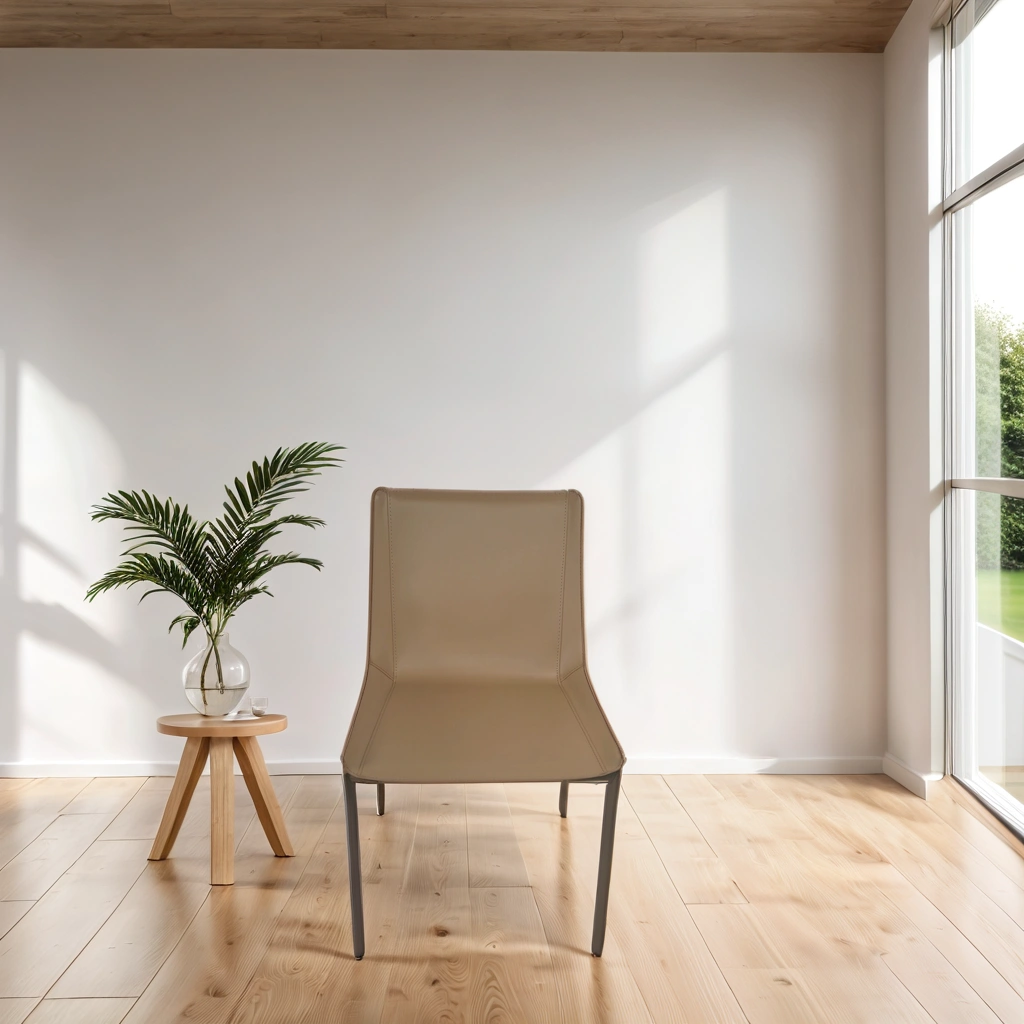 Set of 2 Eloi High Back Recycled Leather Dining Chairs - Aria Home