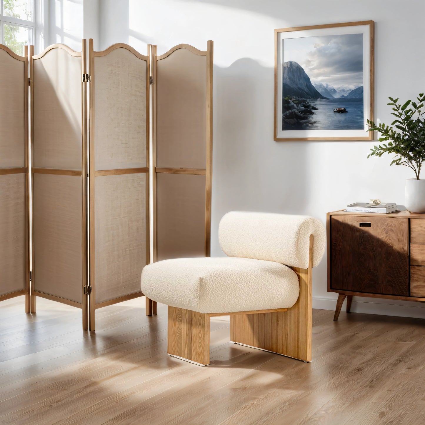 Verve Mod Rollback Chair-Modern Ashwood Frame & Dorrell Fabric Upholstery - Aria Home