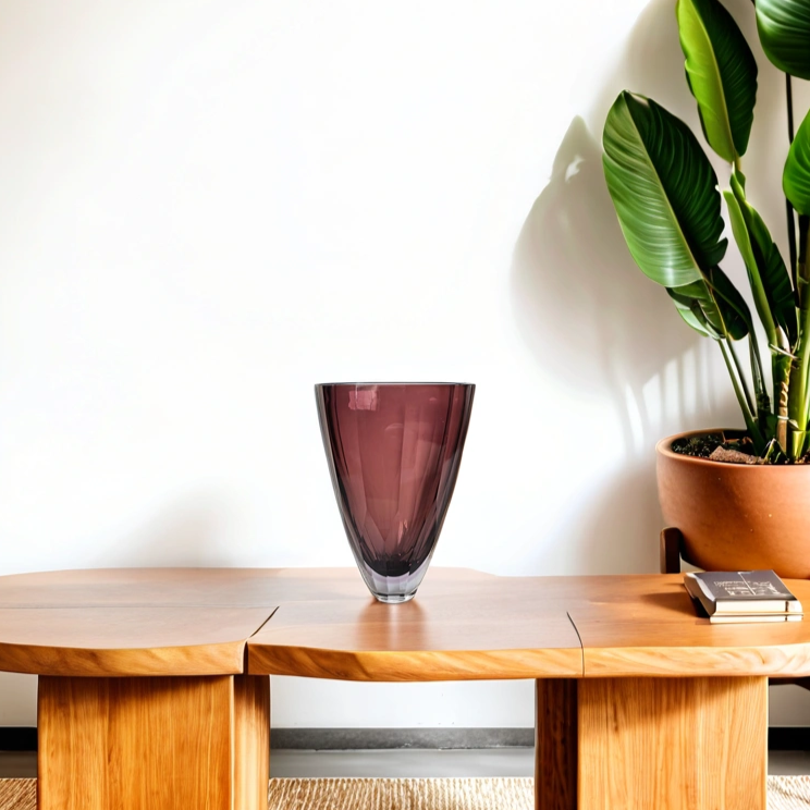 Heavy Glass Vase-Centerpiece-Quiet Luxury-Gift-Modern Design-Minimal - Aria Home