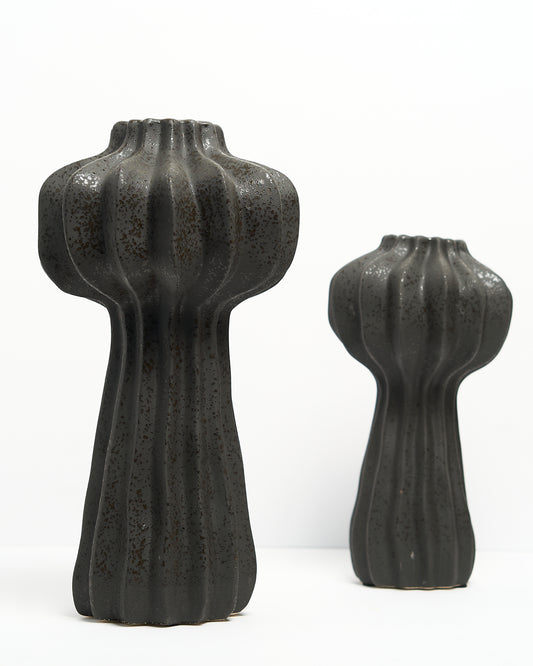 Set of Two Tall Ceramic Vases | Textured Vase | Ceramic Vase | Holiday Gift | Modern - Aria Home