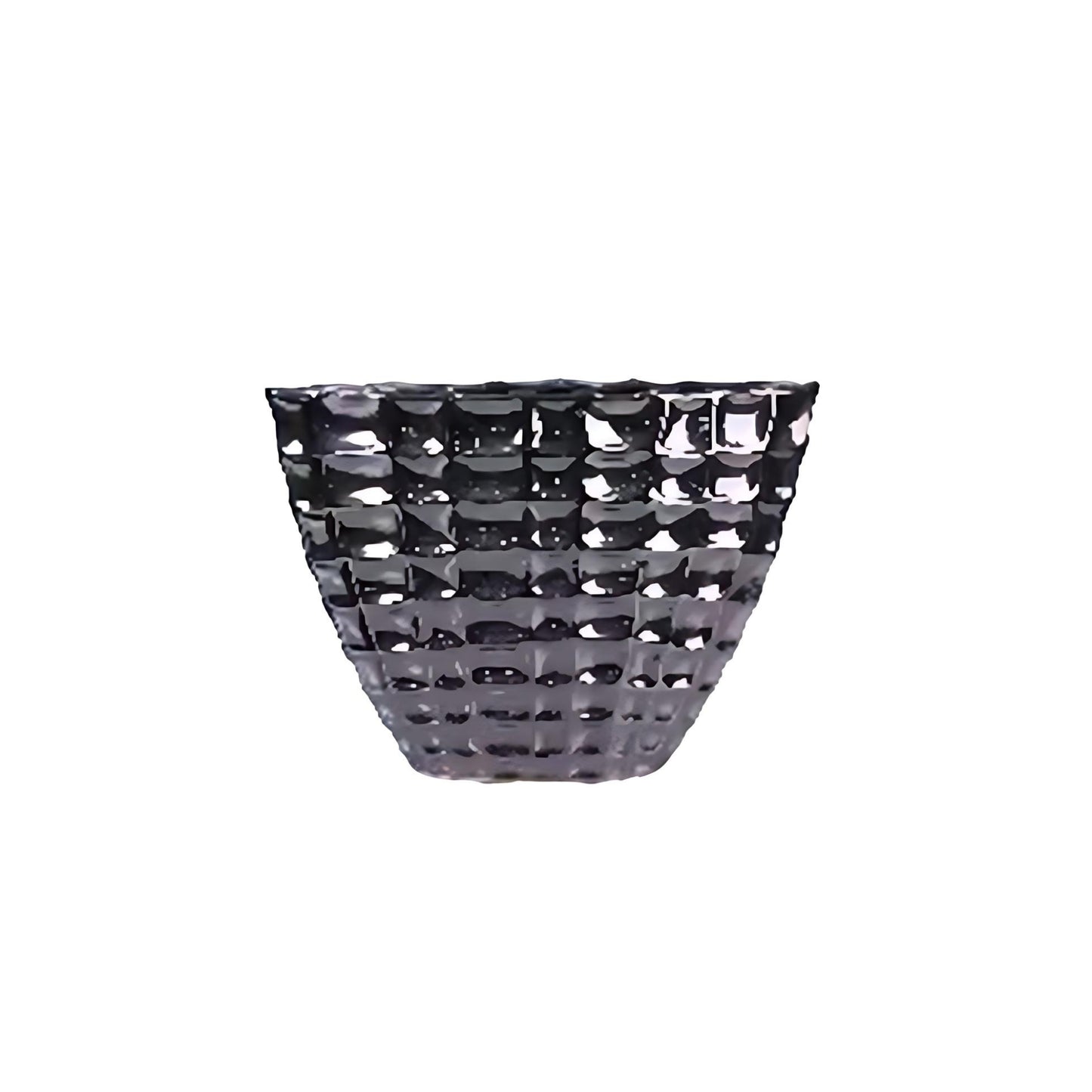 Titanium Silver Ceramic Centerpiece Bowl - Modern Square-Patterned Decor for Tables and Shelves