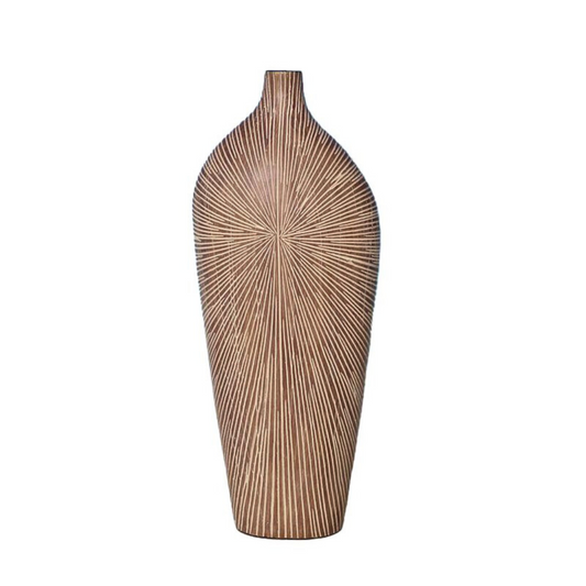 Tan Textured Polyresin Vase | Rustic Vase | Vases for Flowers | Rustic | Flower Pots | Textured
