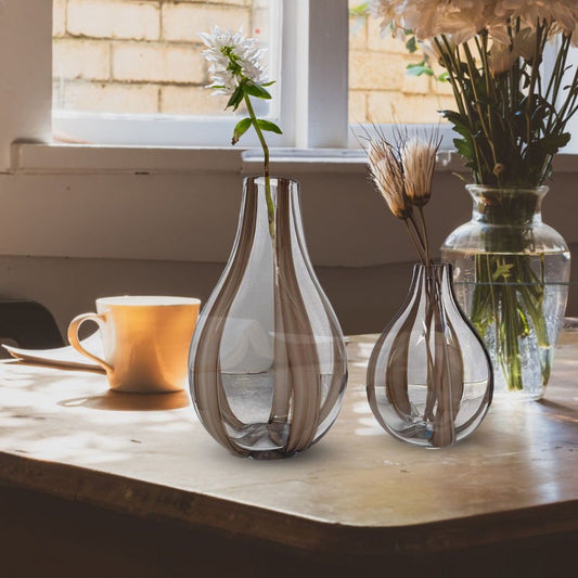 Set of Two Vases-Tear Drop-Stripes-Centerpiece-Gift