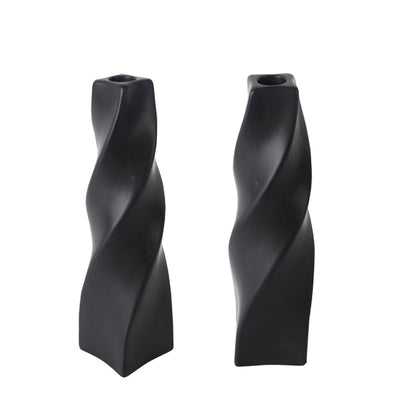 Curvy Tall Ceramic Candle Holder - Aria Home