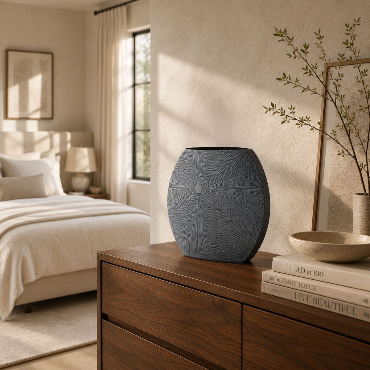 PLR201 GRAY POLYRESIN VASES