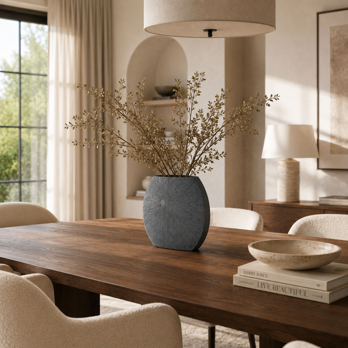 PLR201 GRAY POLYRESIN VASES
