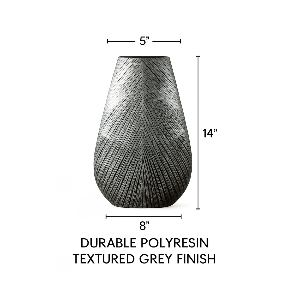 PLR210-1 GRAY POLYRESIN VASES
