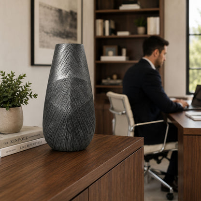 PLR210-1 GRAY POLYRESIN VASES