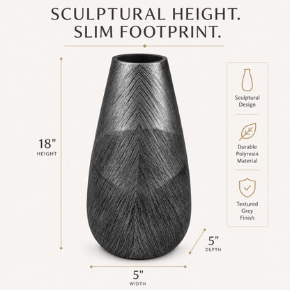 PLR210 GRAY POLYRESIN VASES