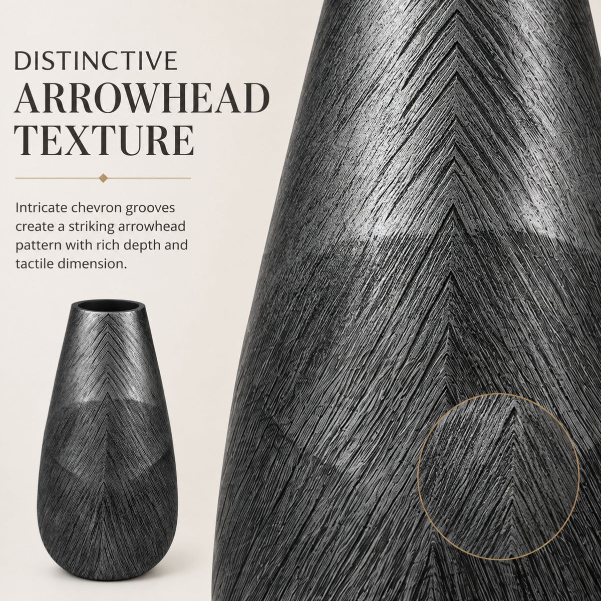 PLR210 GRAY POLYRESIN VASES