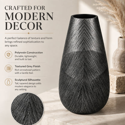 PLR210 GRAY POLYRESIN VASES