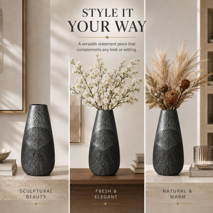 PLR210 GRAY POLYRESIN VASES