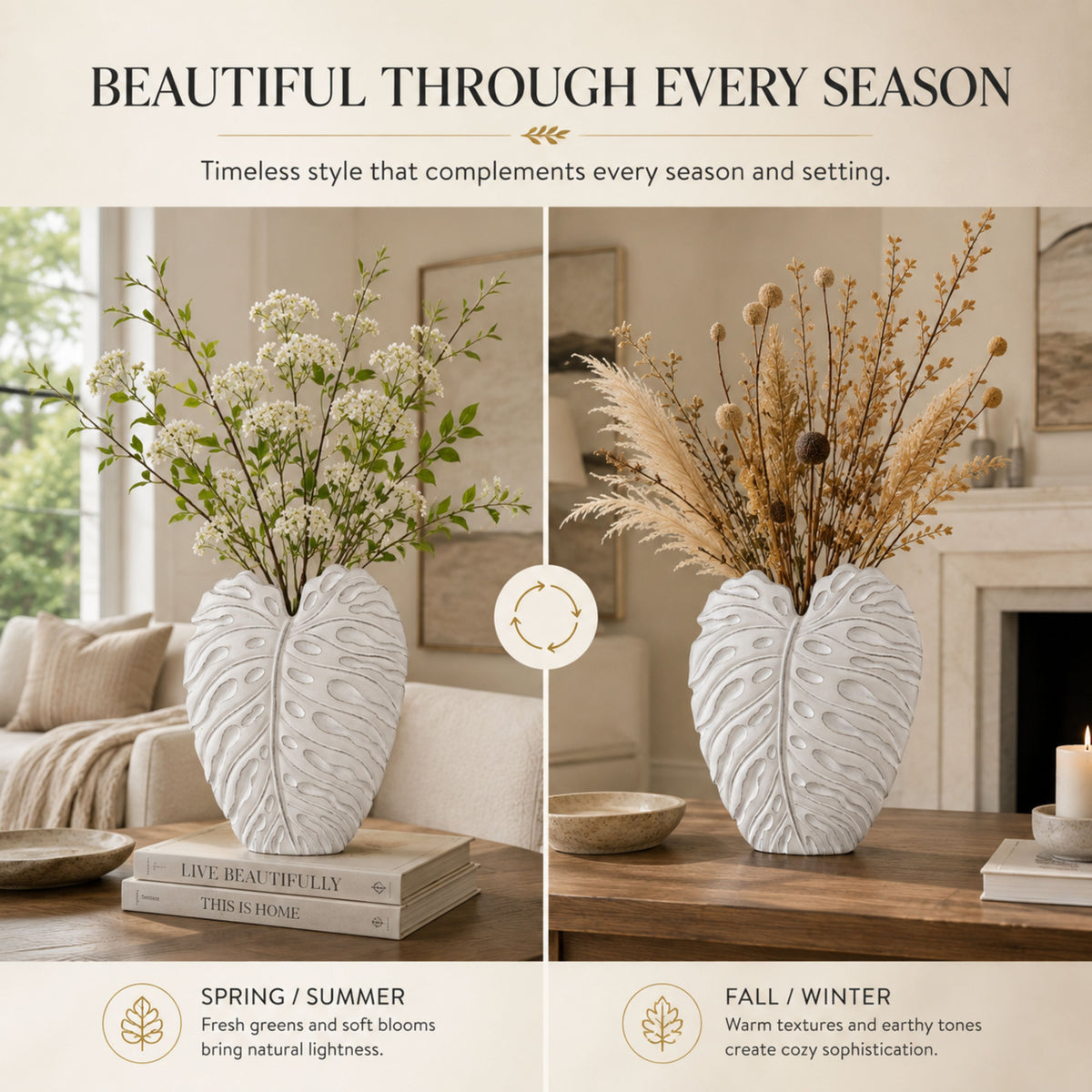 PLR208 WHITE POLYRESIN VASES