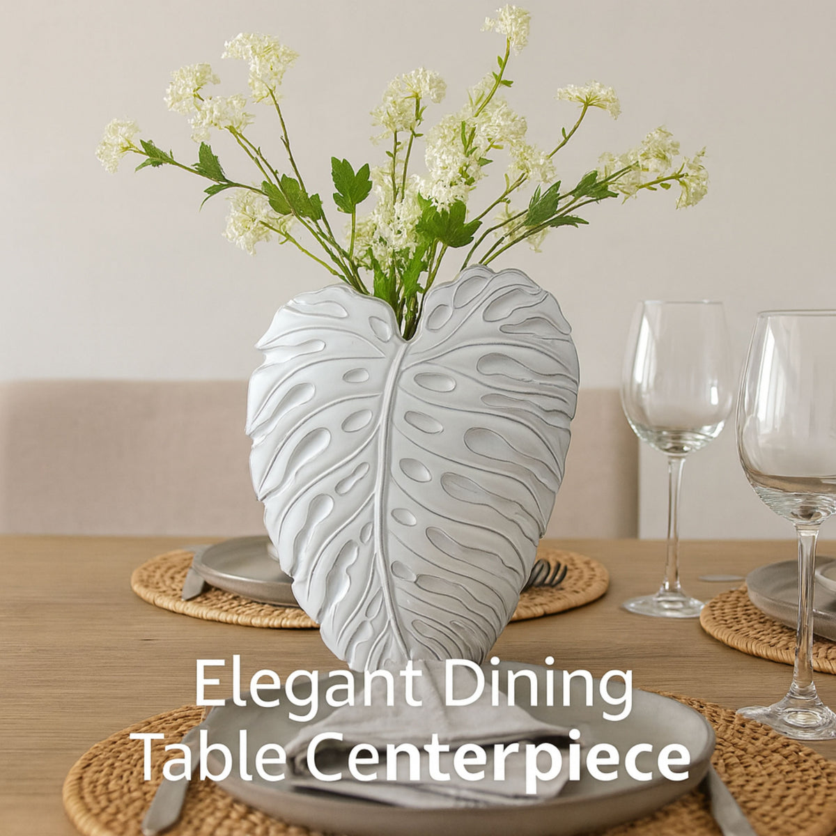 PLR208 WHITE POLYRESIN VASES