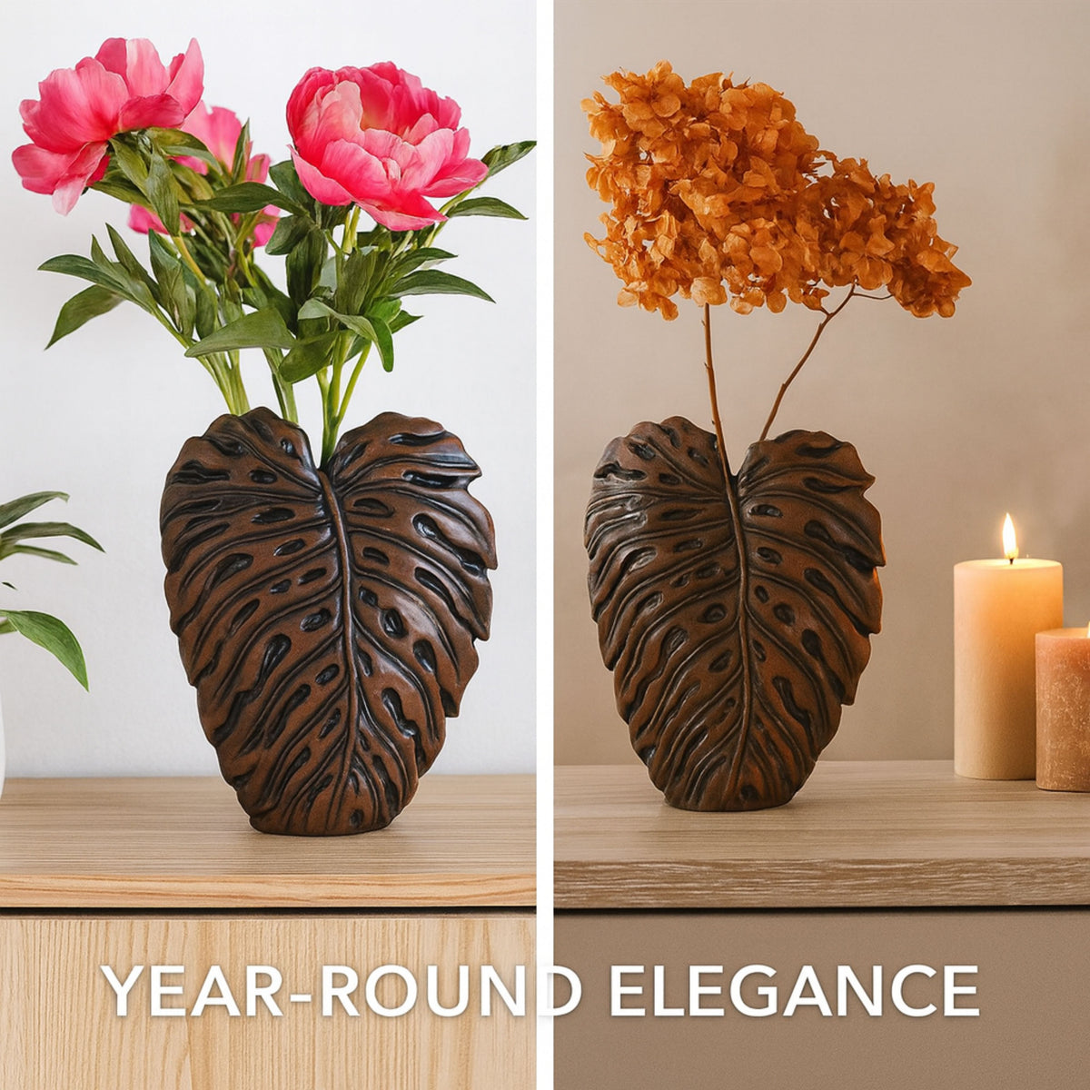 PLR208 BROWN POLYRESIN VASES