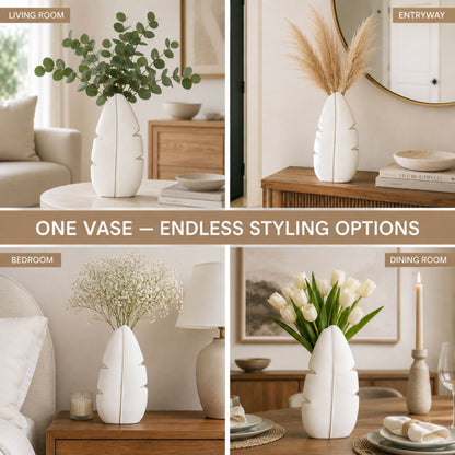 PLR209 WHITE POLYRESIN VASES