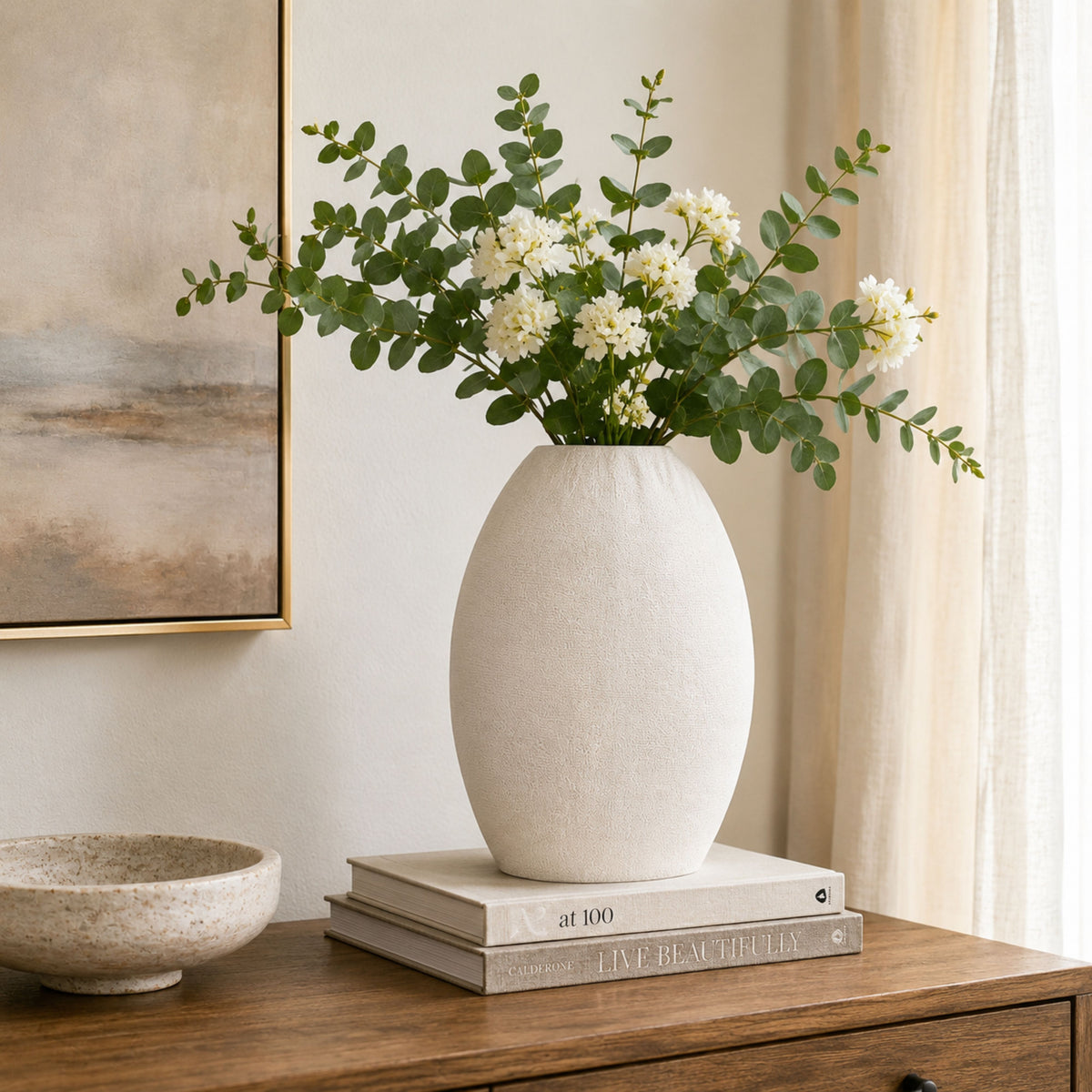 PLR206 BEIGE POLYRESIN VASES