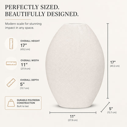 PLR206 BEIGE POLYRESIN VASES