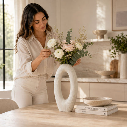 PLR215 WHITE POLYRESIN VASES