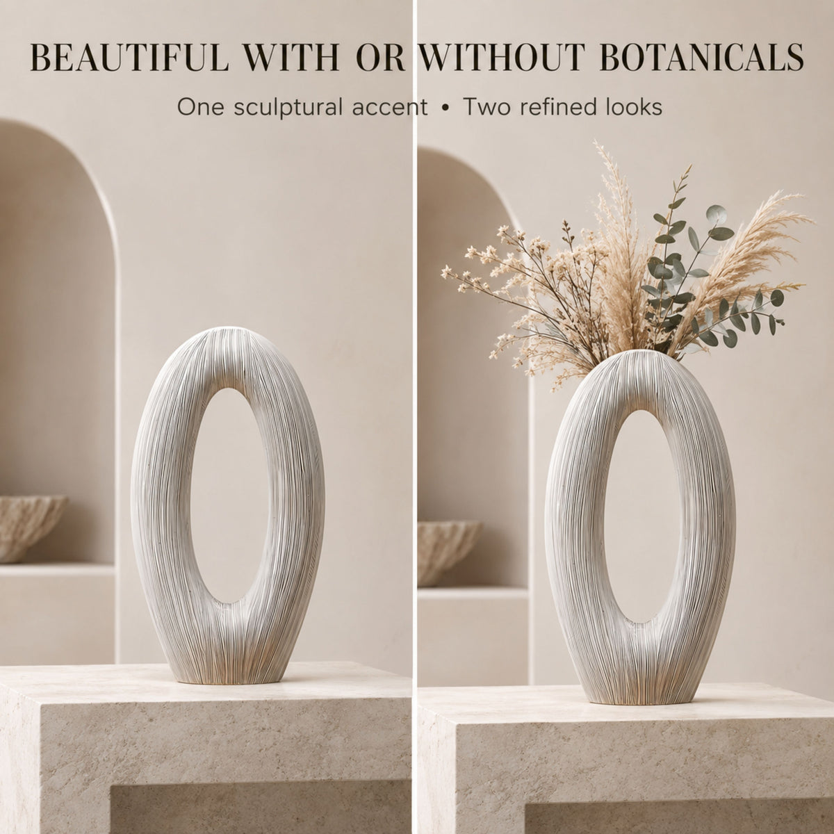 PLR215 WHITE POLYRESIN VASES