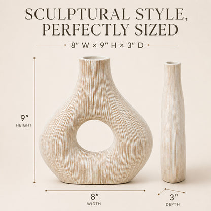PLR217 WHITE POLYRESIN VASES
