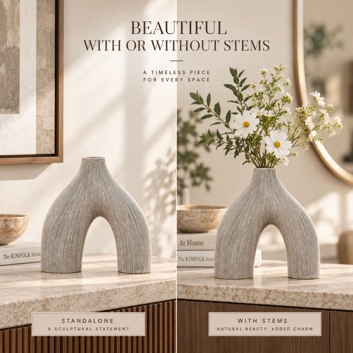 PLR216 WHITE POLYRESIN VASES