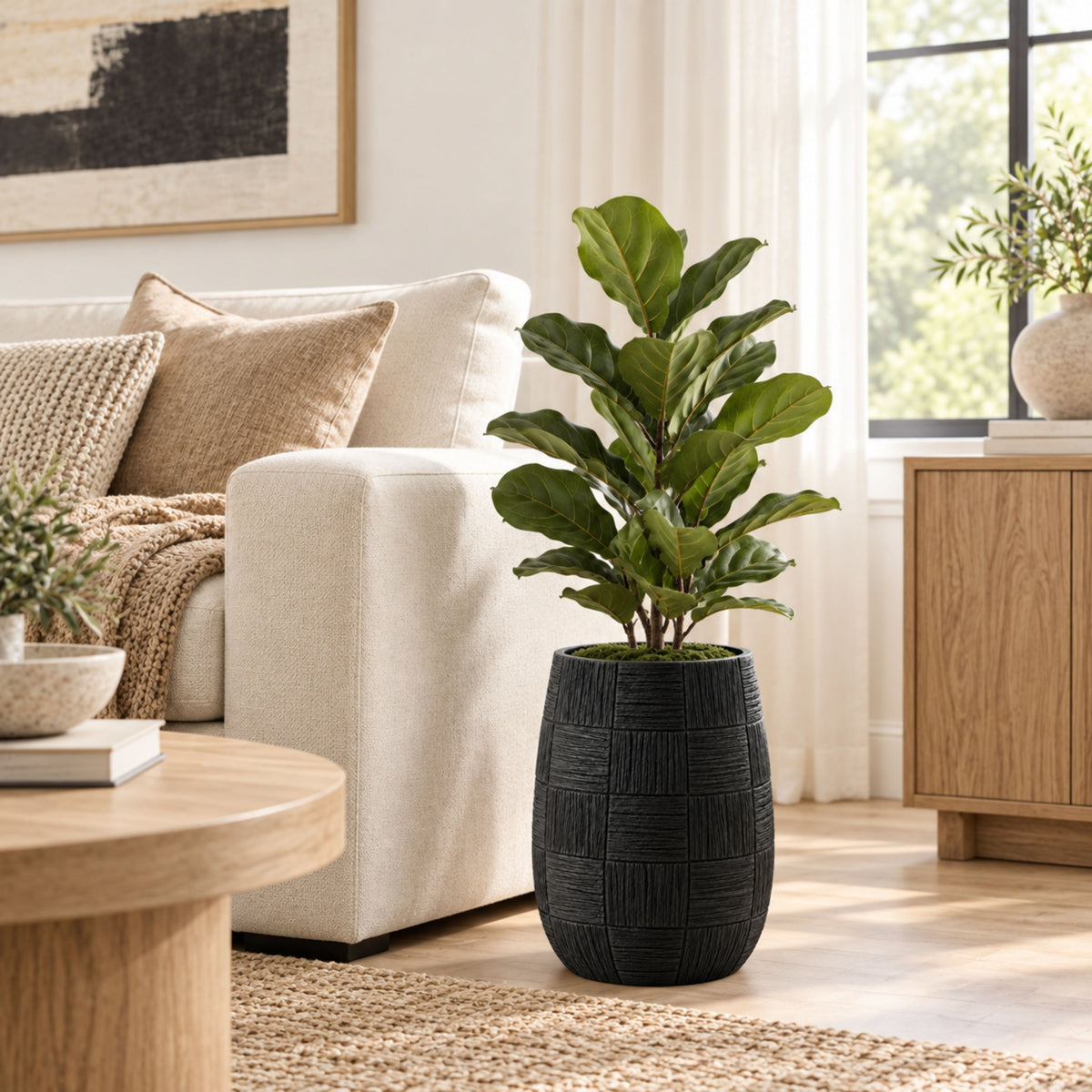 PLR211-1 BLACK POLYRESIN VASES