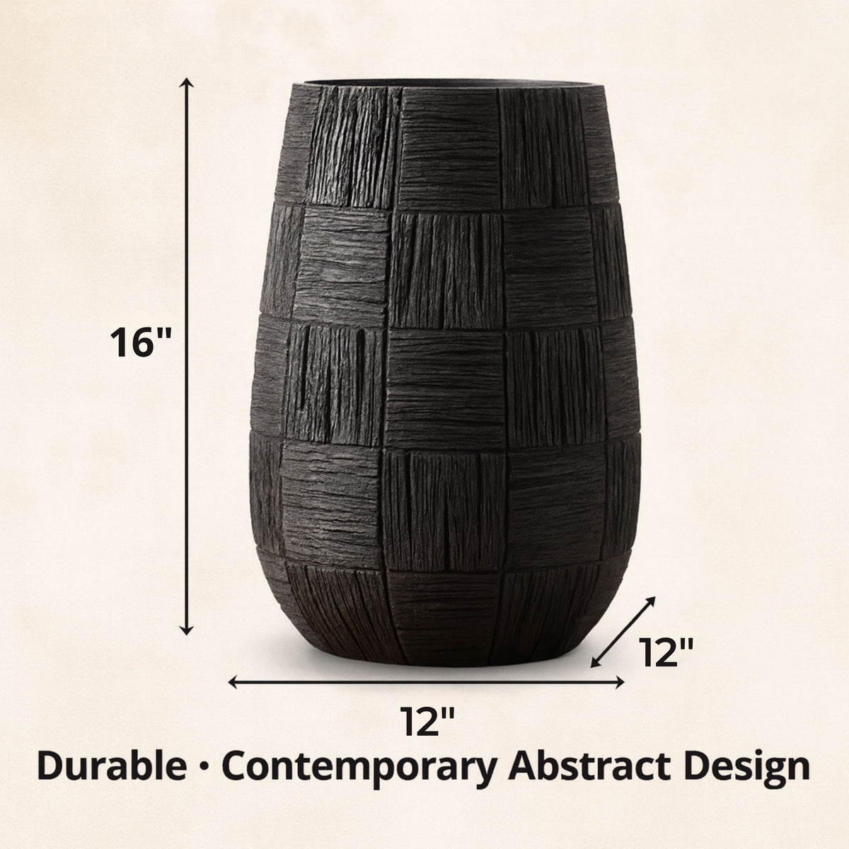 PLR211-1 BLACK POLYRESIN VASES
