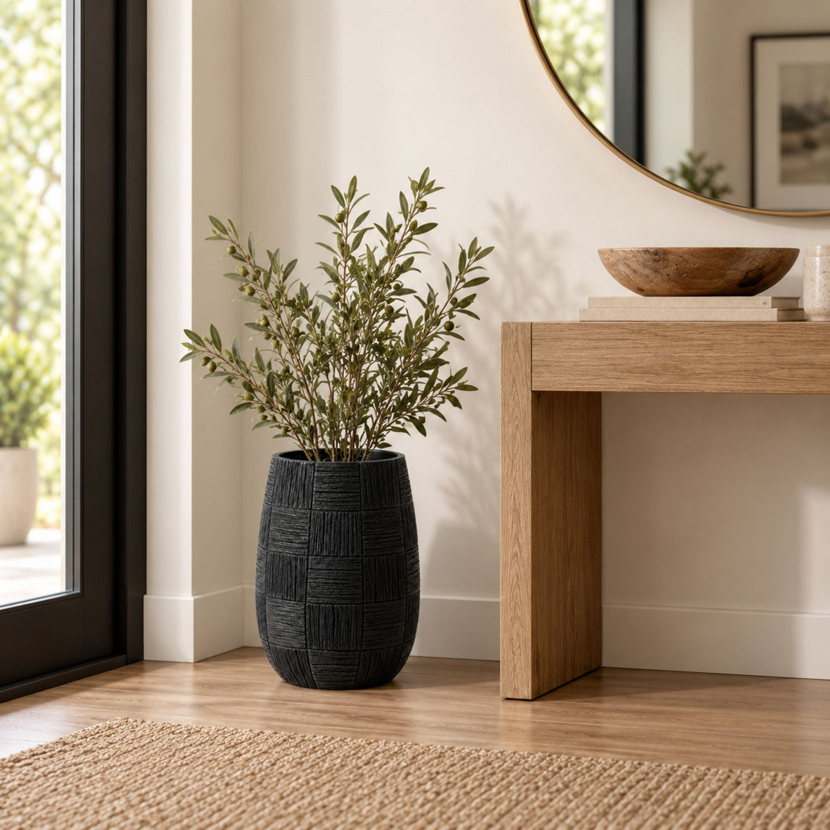 PLR211-1 BLACK POLYRESIN VASES