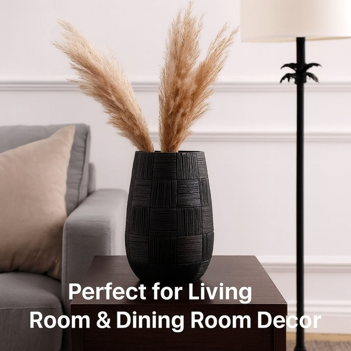 PLR211-1 BLACK POLYRESIN VASES