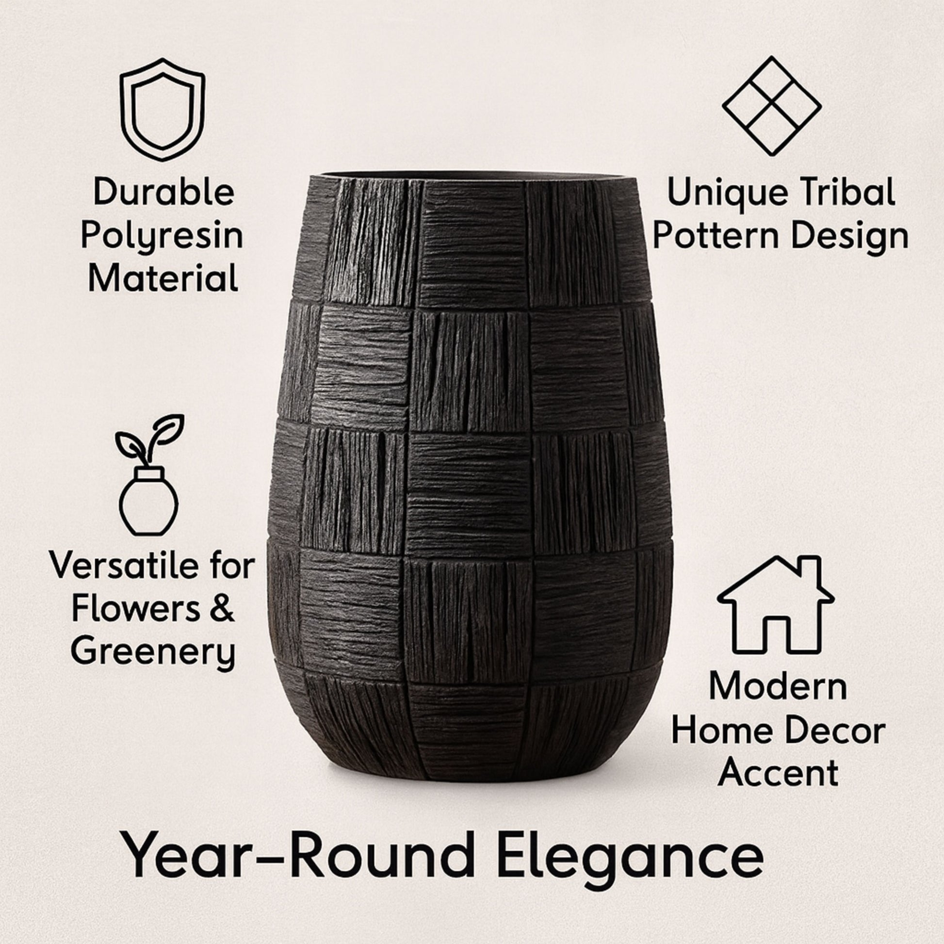 YZ04910BL-2 BLACK POLYRESIN