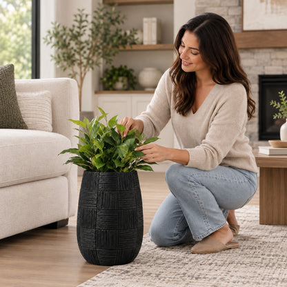 PLR211-1 BLACK POLYRESIN VASES