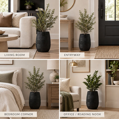PLR211-1 BLACK POLYRESIN VASES