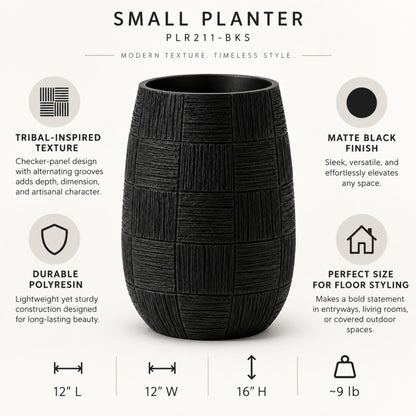 PLR211-1 BLACK POLYRESIN VASES