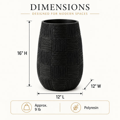 PLR211-1 BLACK POLYRESIN VASES