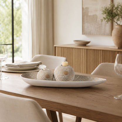 PLR212 TAN CANDLE HOLDERS CENTERPIECE