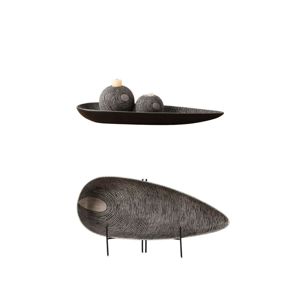 YZ04932BW BLACK CANDLE HOLDERS