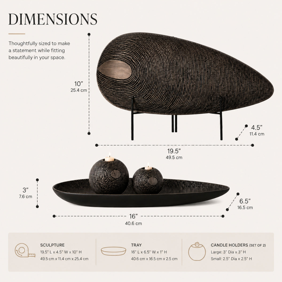 PLR212 BLACK CENTERPIECE