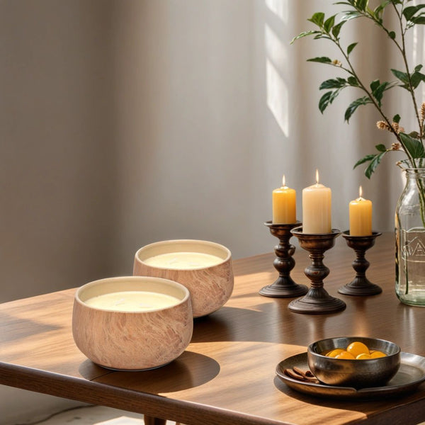 Set of 2 Strong Scented Floral Candles, 16 Oz.