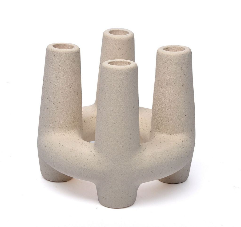 CECA275 WHITE CANDLE HOLDERS