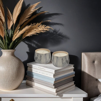 CECA281 GREY,WHITE CANDLES UNSCENTED
