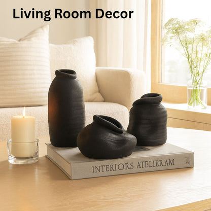 CESE330 BLACK CERAMIC VASES HOME DECOR DEALS