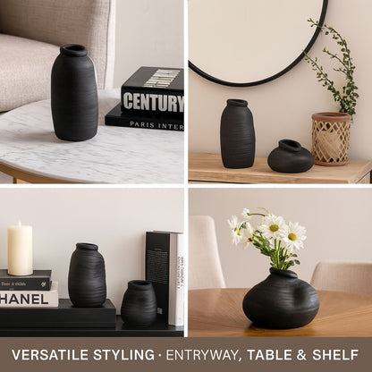 CESE330 BLACK CERAMIC VASES HOME DECOR DEALS