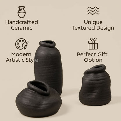 CESE330 BLACK CERAMIC VASES HOME DECOR DEALS